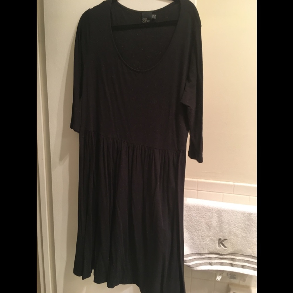 ASOS curve black dress with color dots